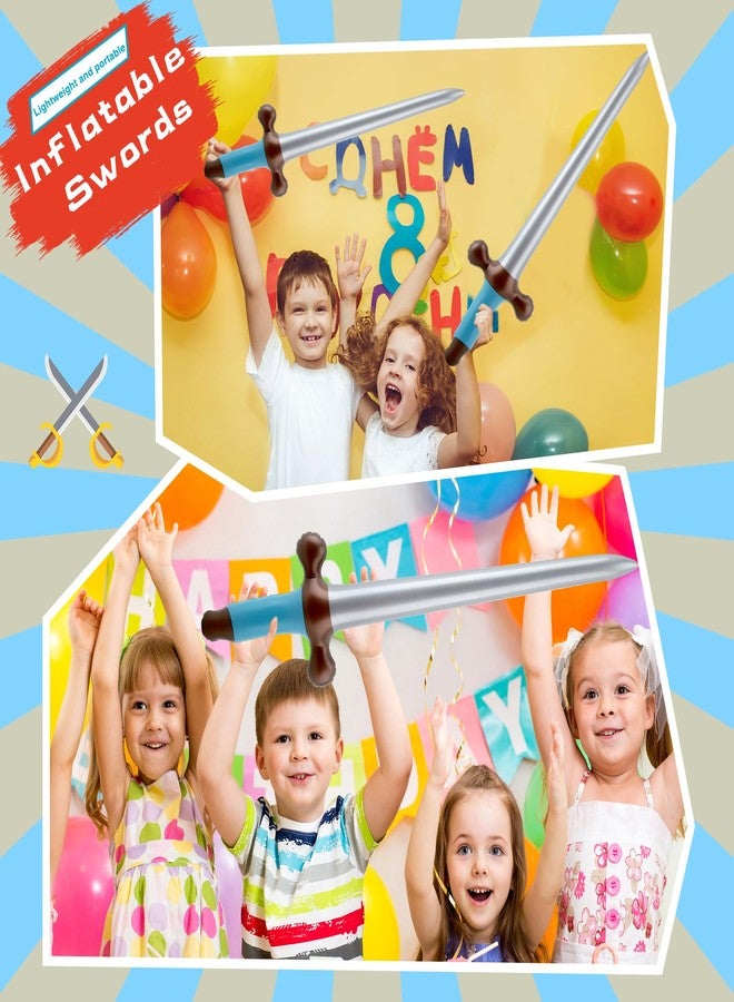 Fahacop 40 Pack 24 Inch Blow Up Swords Inflatable Pirate Swords Inflatable Weapons Toys for Halloween Cosplay Birthday Swimming Pool Party Decor - Image 3